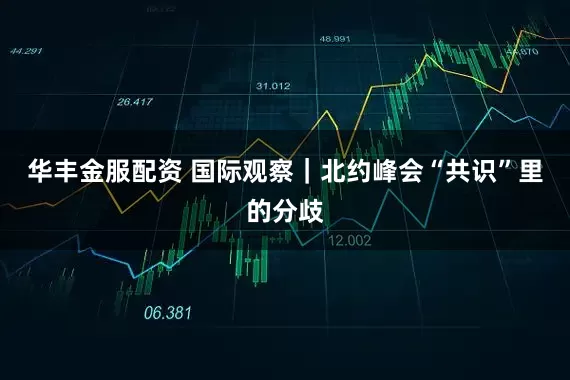 华丰金服配资 国际观察｜北约峰会“共识”里的分歧