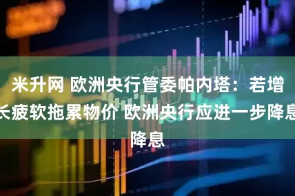 米升网 欧洲央行管委帕内塔：若增长疲软拖累物价 欧洲央行应进一步降息